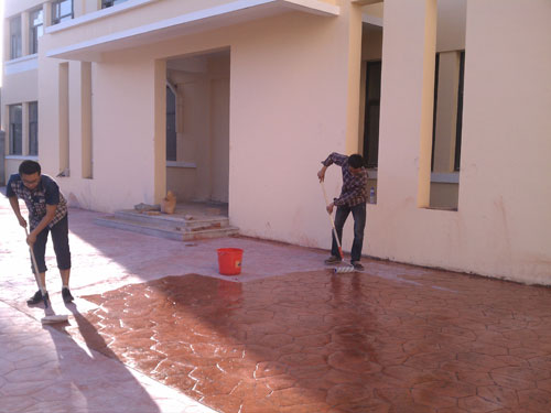 平鄉(xiāng)陽光幼兒園內(nèi)部壓花地坪道路