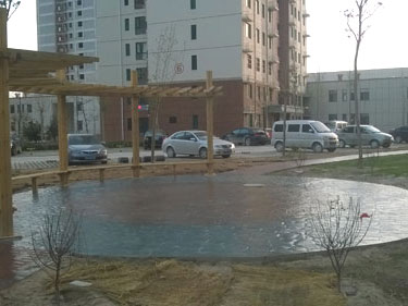 濟南帝景城小區(qū)道路壓印地坪施工